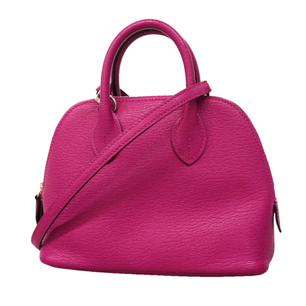 Hermes Bolide 1923 Mini Chevre Mysore Rose Purple Handbag, A Stamp, 2-way bag...